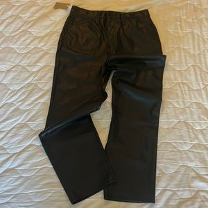 Madewell The Perfect Vintage Straight Jean Faux Leather Size 31